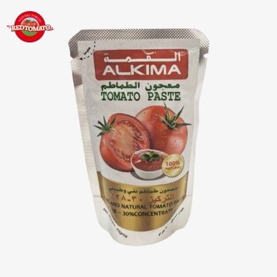 ALKIMA 70g 파우치 스탠드업 토마토 페이스트 28–30% 브릭스: Retomate 브랜드 또는 맞춤형 OEM